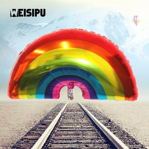 1pc 90*60cm Aluminium Foil Rainbow Wedding Decoration Birthday Party Decoration Kids Holiday Supplies