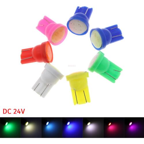 100pcs T10 COB W5W Car Interior LED Wedge Door Instrument Side Bulb License Plate Lamp 7-Colors Source DC 12V led lights for car