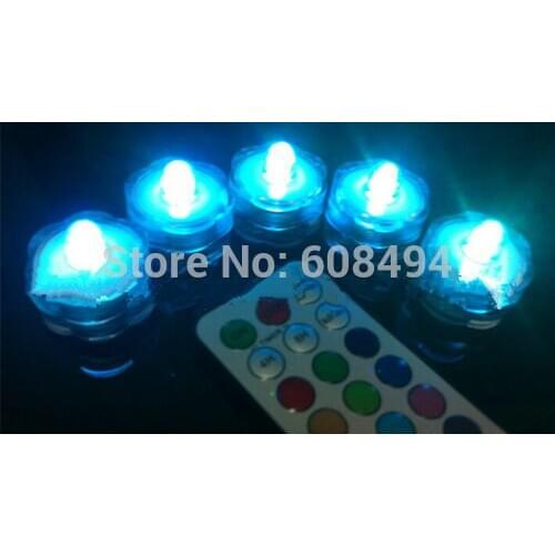 100pcs/lot Remote control Floralyte Submersible Vase led tea Light tealight Candle lamp w/controller wedding party- multicolor