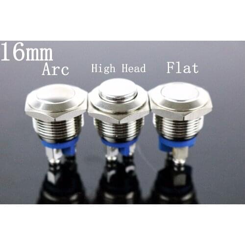 16mm Start Horn Button Momentary Stainless Steel Metal Push Button Switch
