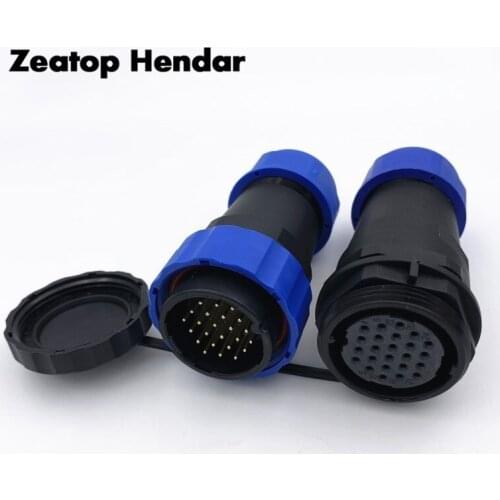 2Sets SP28 Docking Waterproof 2 3 4 5 6 7 9 12 14 16 19 22 24 26 Pin Aviation Connector IP68 28mm Male plug and Female Socket