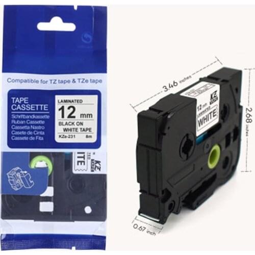 2pcs/lot 12mm*8M PET Label Ribbon For Brother PT-E100B PT-D210 PT-E200 PT-E300 PT-P700 PT-H300 Label Printer