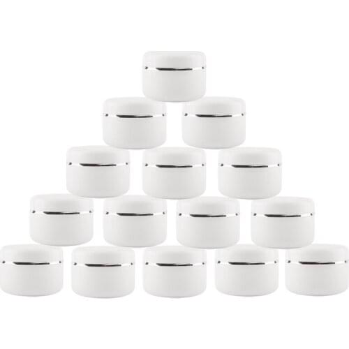 20PCS Empty Cream Boxes 20g White Plastic Cosmetic Container, Cream Jar, Travel Lotion Box