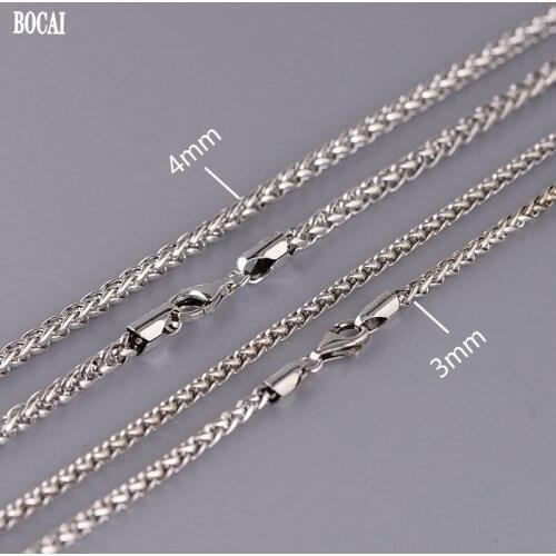 2021 New Real S925 Silver Jewelry Retro Womens Fashion Temperament Sweater Chain Personalized Fashion Whip Chain Man Necklace