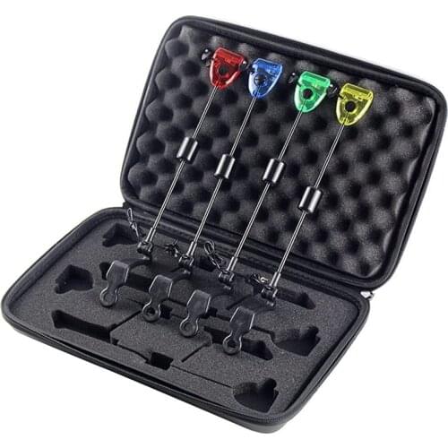 4Pcs Fishing Swingers Set Fishing Bite Alarm Indicators Led Illuminated Swinger Carp Fishing Accessories
