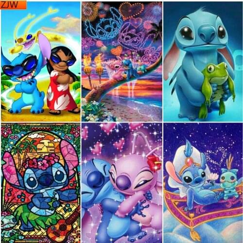 Disney 5D DIY Star Baby Stitch Full Circle Diamond Painting Cartoon Multi-Picture Exquisite Home Decoration Wall Art