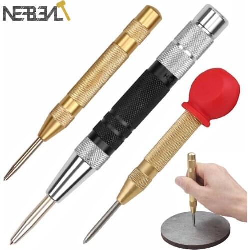 Automatic Center Pin Punch Spring Loaded Marking Starting Holes Tool HSS Wood Press Dent Marker Metal Tool Drill Bit