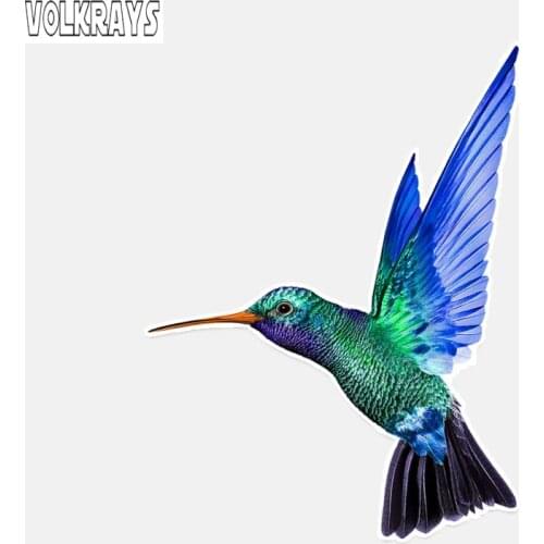 Volkrays Personality Car Sticker Hummingbird Accessories Sunscreen Waterproof PVC Decal for Lada Vesta Peugeot Passat ,14cm*10cm