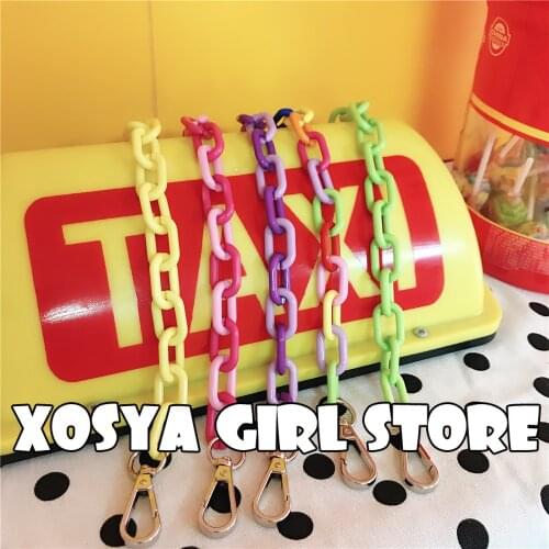 Colored Belt Bags Strap Accessories for Women Rainbow Shoulder Pant Jean Key Chain Hanger Handbag Straps Decorative chain bag