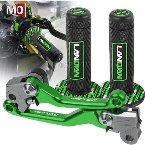 For KAWASAKI KX250 KX 250 2005-2008 2006 2007 CNC Pivot Brake Clutch Levers Dirt Bike Handle Hand Grip Handlebar Motocross