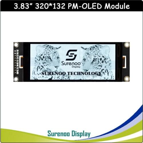 Real OLED Display, 3.83" 320*132 320132 Graphic LCD Module Display Screen PMOLED Panel SSD1320Z Serial SPI 16 Levels Gray-Scale