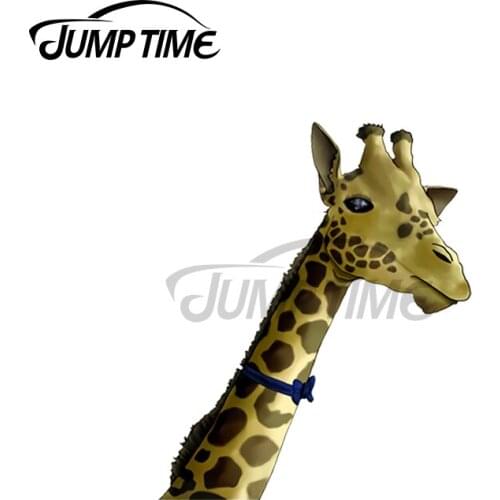 JumpTime 13 x 3.9cm For Giraffe Peeker Car Bumper Window Stickers DIY Animal Waterproof 3D Vehicle Trunk Scratch-proof Decal