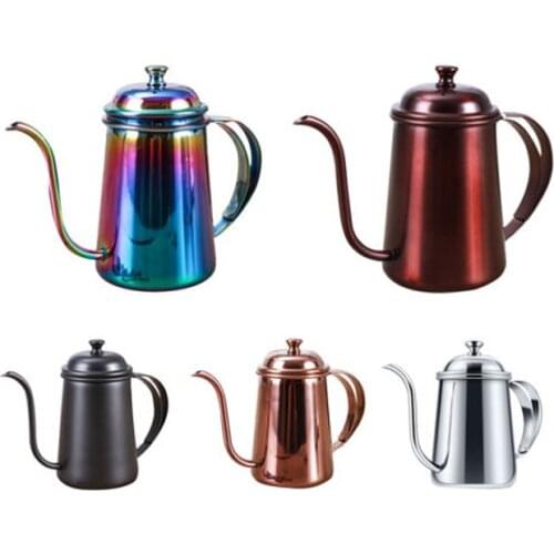 650ML Stainless Steel Coffee Pot Pour Over Coffee Kettle Long Mouth Gooseneck Drip Kettle Coffee Maker Tea Drip Kettle Teapot