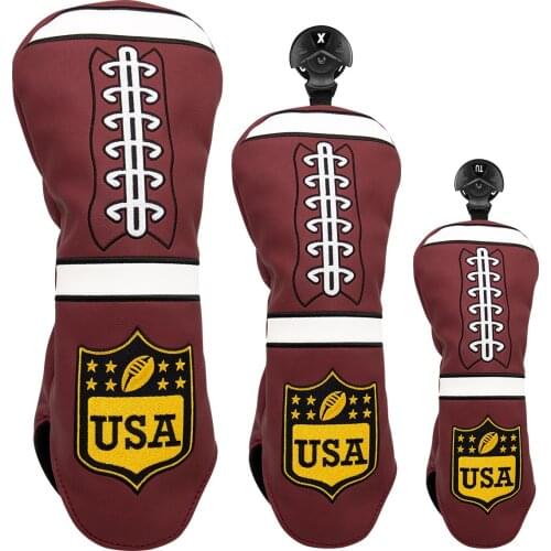 Golf Club Wood Headcover Set Luxury Driver Cover Fairway Wood Cover Hybrid Cover Leather Golf Wood Covers