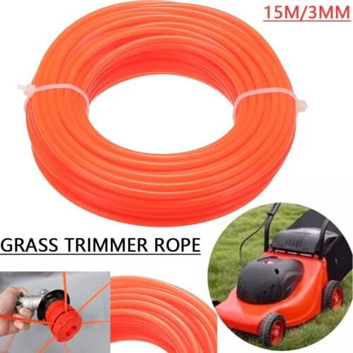 15m x 3mm Red Nylon Trimmer Line Rope Roll Cord Wire String Tough and Flexible for Grass Strimmer Mayitr