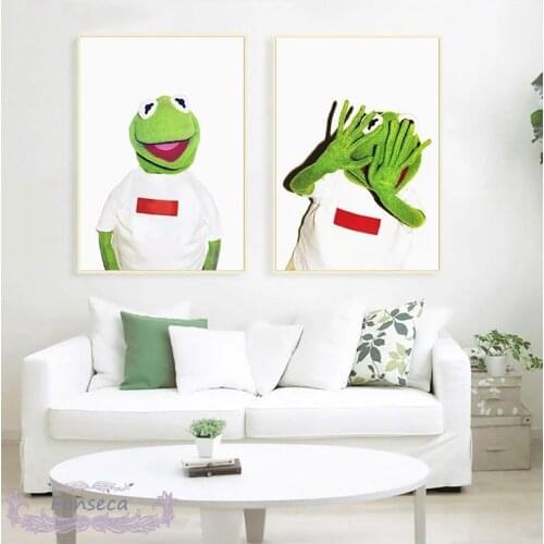 The Frog Doll Wear t Shirt Poster Decorative Canvas Painting Modern Hot Fashion Fantasy Wall Art Print Pictures for Living Room