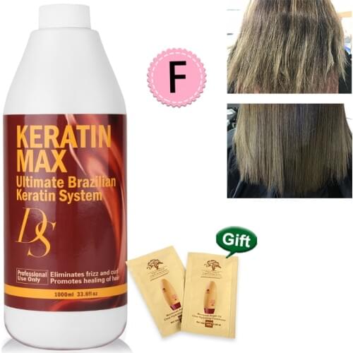 Hot Selling 1000ML Free Formalin DS MAX Brazilian Keratin Treatment Straighten and Repair Damaged Cruly Hair Cream Free Shipping