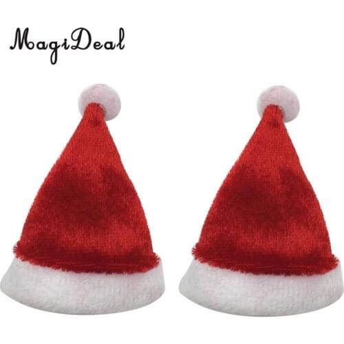 MagiDeal 2pcs 1/6 Scale Christmas Hat Santa Claus Cap for 12inch Action Figure Doll Toy Accessory