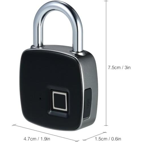 Small fingerprint electronic intelligent padlock Non-password lock Household locker anti-theft fingerprint lock free shipping