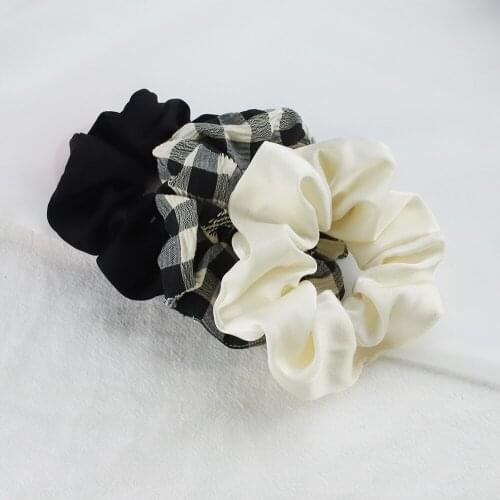 3PCS Cute Lattice fruit Scrunchies Set Elastic Rubber Hair Band Women Girls Solid Headband Ponytail Holder Hair Ties Accessories
