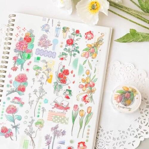 Lovely Flower Elf Washi Tape for Card Making Bullet Journal DIY Scrapbooking Decorative Sticker