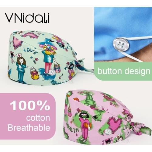 Nurses hat Doctor nurse Scrub Cap sweat-absorbent Elastic Section pet grooming nursing work hats surgical cap nursing hat