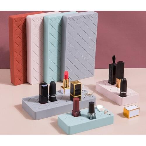 Lipstick Silicone Organizer Desktop Multi Grids Jewelry Cosmetic Makeup Box Eyebrow Pencil Display Brush Storage Rack Holder