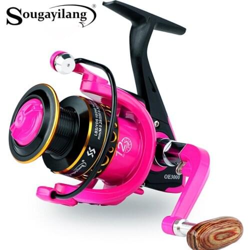 Sougayilang 5.0:1 Spinning Fishing Reel 12 Bearing Balls 1000-3000 Series Metal Coil Spinning Reel Fishing Wheel Pesca