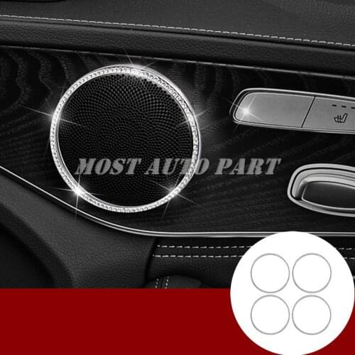 Rhinestone Style Car Door Speaker Trim Cover For Benz C Class W205 2014-2020 Car accesories interior Car decoration