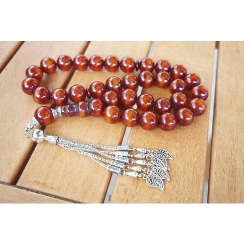 Tasbih Ottoman Faturan German Cherry Amber Sandalous Misbaha Rosary Free Shipping #37A