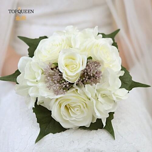 TOPQUEEN F27 Wedding Bouquet Flower Bouquet Wedding Decoration Bouquet Mariage Purple Bridesmaid Bouquets Bridemaid Bouquet F27