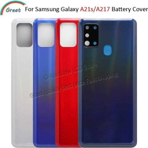 Back Cover For Samsung Galaxy A21S Battery Cover Housing For Samsung A217F A217F/DS Back Cover adhesive Sticker Replacement