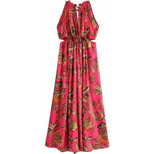 2021 Summer Women V Neck Patchwork Print Belt Jumpsuit Female Casual Vintage Ladies Backless Sleeveless Hollow Out Jumpsuit