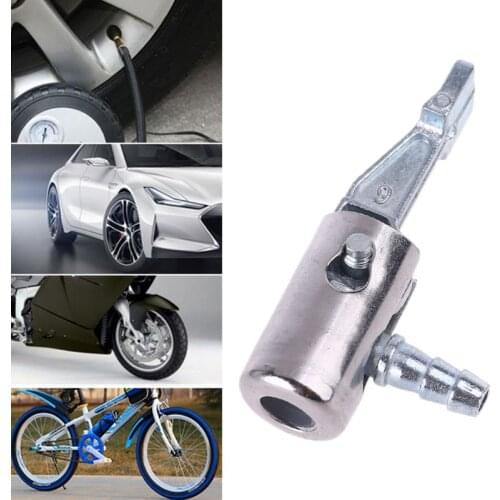 1/4" Lock On All Metal Air Chuck,Mini Air Compressor Portable Tire Inflator Tire Chuck with Barb Connector for Hose Repair Infla