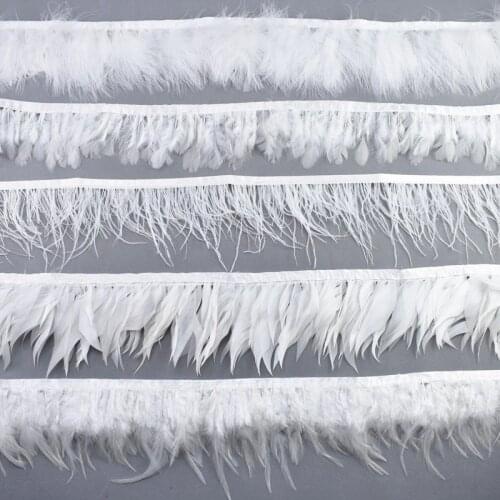1Meters White Pheasant Feathers Duck Turkey Ostrich Feather Fringe Trims Goose Feathers for Crafts for Jewelry Making DIY Plumas