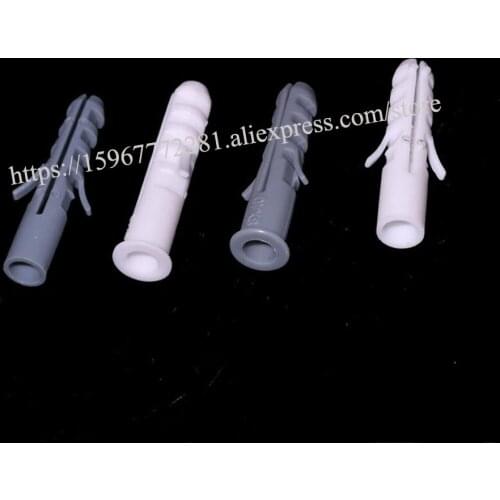1000PCS EN-06 PE plastic expansion pipe climbing wall tiger-shaped expansion wall plug bolt plastic glue color white gray dowel