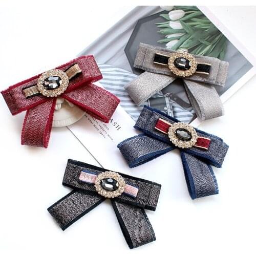 2021 Children Party Shirt Bowtie Neckline Accessoriy Cravat Lady Necktie Alloy Head Rhinestone Elastic Strap Ribbon Chic Bow Tie