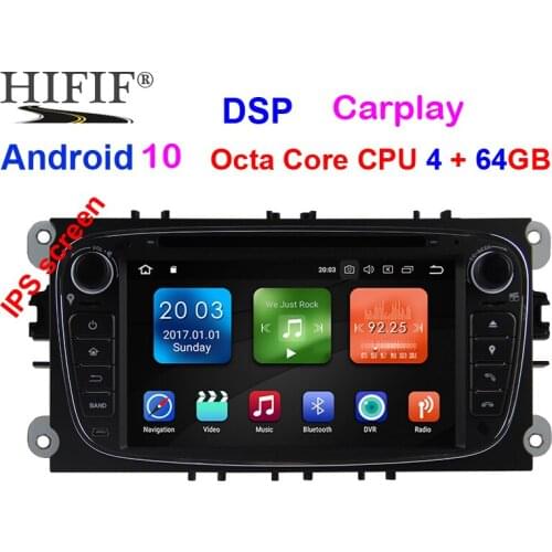 8 Core 2 Din 7''Android 9.0 Car DVD Player For Ford Mondeo/Focus GPS Navigation Bluetooth Car Stereo FM Rds Radio Wifi Headunit