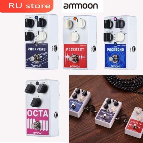 Ammoon POCKVERB Reverb & Delay Guitar Effect Pedal 7 Reverb Effects + 7 Delay Effects With Tap Tempo Function True Bypass
