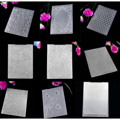 AZSG Embossing Folders Collection of White Folders for Scrapbook DIY Paper Cutting Dies Scrapbooking Plastic Embossing Folder