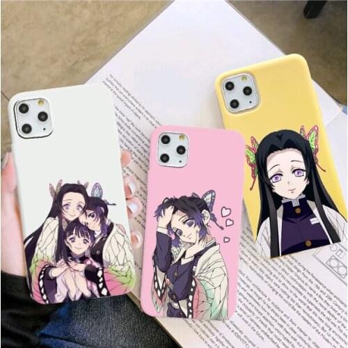 Demon Slayer Kimetsu Kocho phone Case For iPhone 11 12 Pro XS MAX XR X 7 8 6Plus SE 2021 Candy Soft Silicone Phone Cover Bag