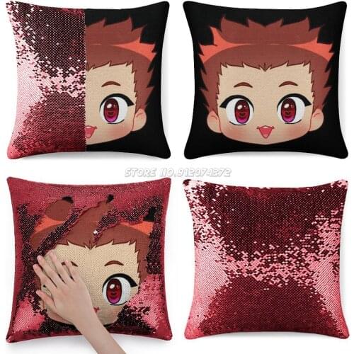 Manga Tendou Sequin Pillowcase Throw Pillow Case 40cmX40cm Haikyuu Haikyu Anime Tendou Oikawa Team Karasuno Manga
