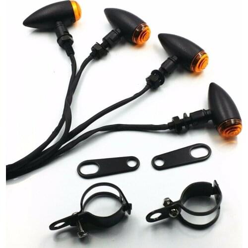 Black Bullet TURN SIGNALS Fork Clamp Shock Bracket For Harley Honda Triumph Cafe