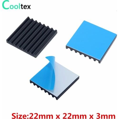50pcs 22x22x3mm Black Aluminum Heatsink for Electronic Chip IC MOS Raspberry pi With Thermal Conductive Tape