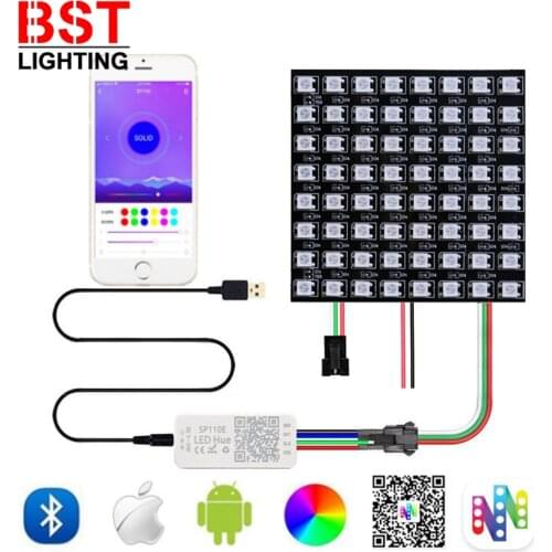 WS2812B Led Strip Digital Matrix Panel WS2812 Individually Addressable Module Light USB SP110E Bluetooth Controller DC5V