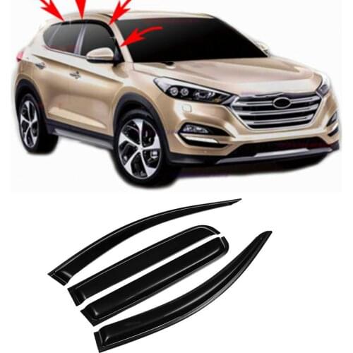For Hyundai Tucson 2015 2016 2017 2018 2019 2020 Side Window Visor Sun Rain Deflector Guard Awnings Shelter Adhesive Cover Trim