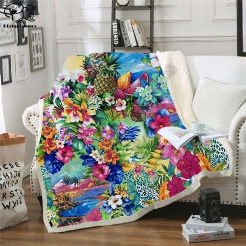 Fresh flowers Fleece Blanket 3D full printed Wearable Blanket Adults/kids Fleece Blanket drop shippng style-1