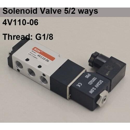 G1/8" 4V110-06 2 Position 5 Way Air Solenoid Valves Pneumatic Control Valve , DC12v DC24v AC110v 220v