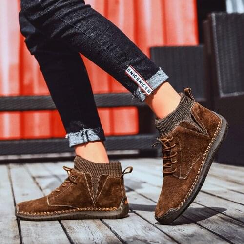 Hombre Casual coturno boot mens sneaker leather fashion causal shoe Sneaker sport bota mens men man work de italian loafers for