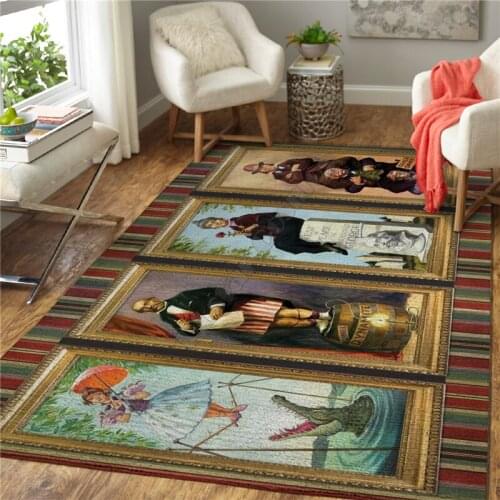 Crocodile 3D Printed Carpet Mat for Living Room Doormat Flannel Print Bedroom Non-slip Floor Rug